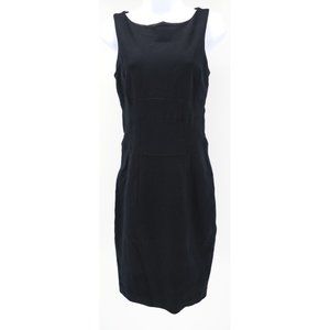 Cache Black Stretch Sheath Cocktail Work Above Knee Sleeveless High Neck Dress